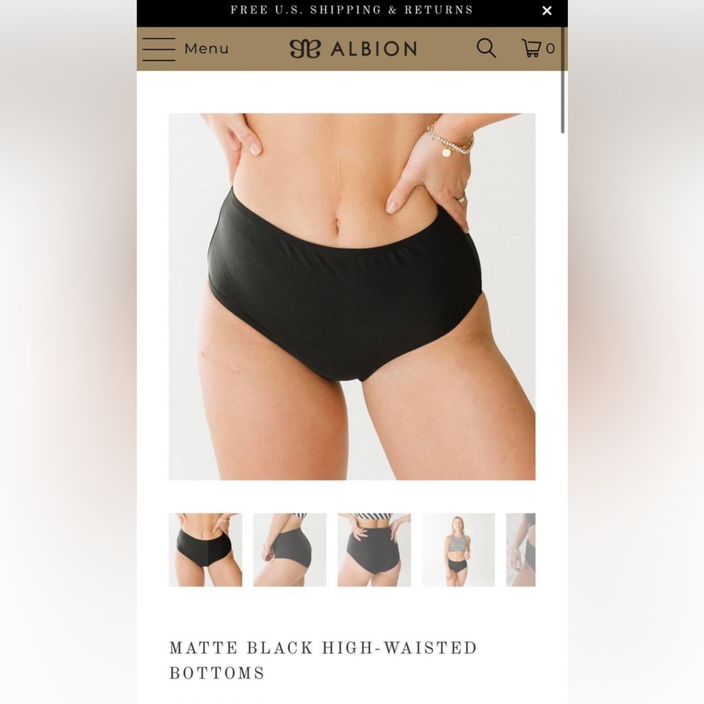 Albion Fit Black High Waisted Swim Bottoms